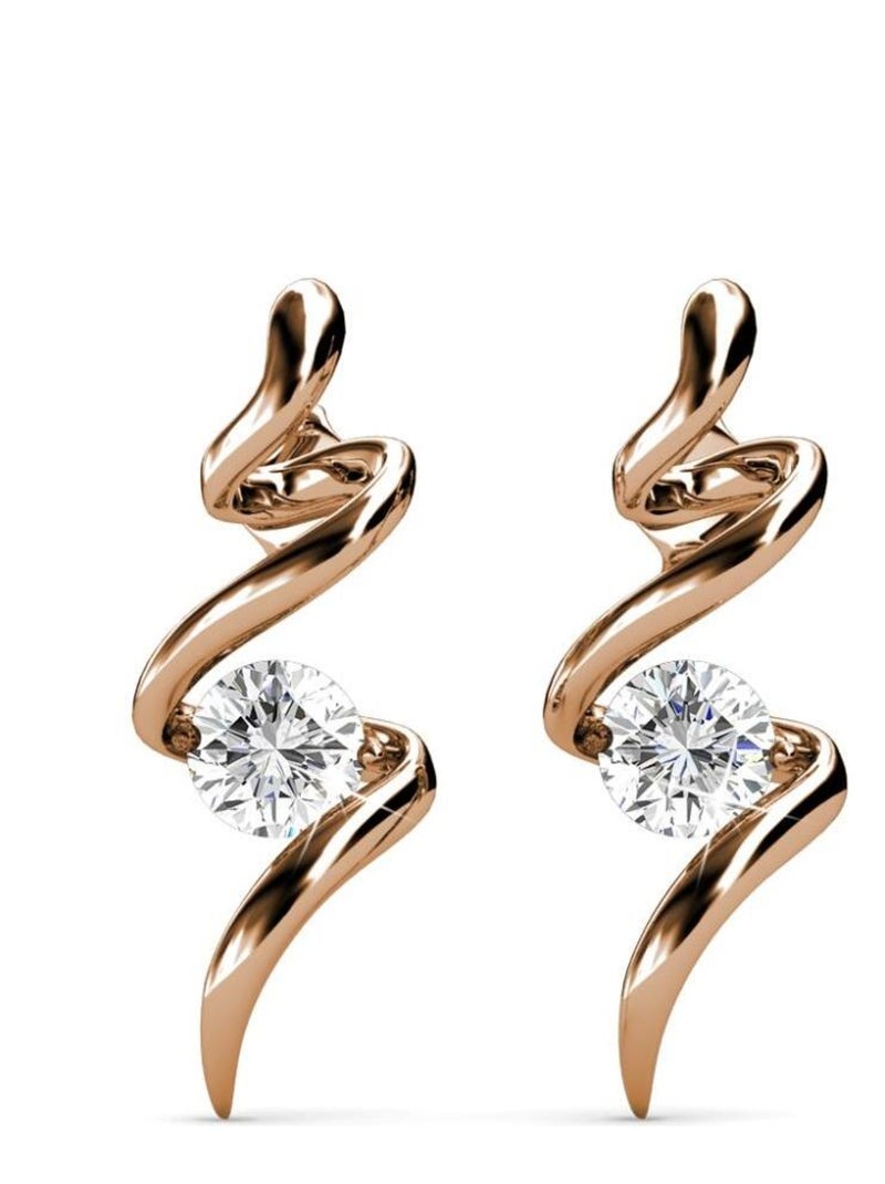 Trois paires de Boucles d'oreilles avec chaussette du Père Noël - Or Rosé et cristal Or rose - Kiabi