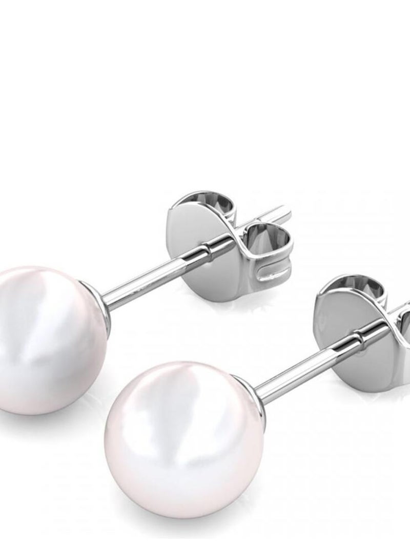 Trois paires de Boucles d'oreilles Perles avec chaussette du Père Noël - Argenté et cristal Argenté - Kiabi
