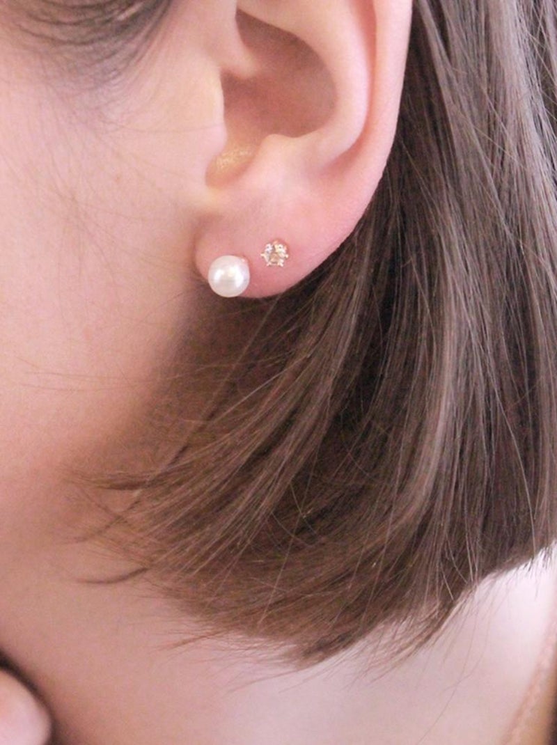 Trois paires de Boucles d'oreilles Perles avec chaussette du Père Noël - Or Rosé et cristal Or rose - Kiabi