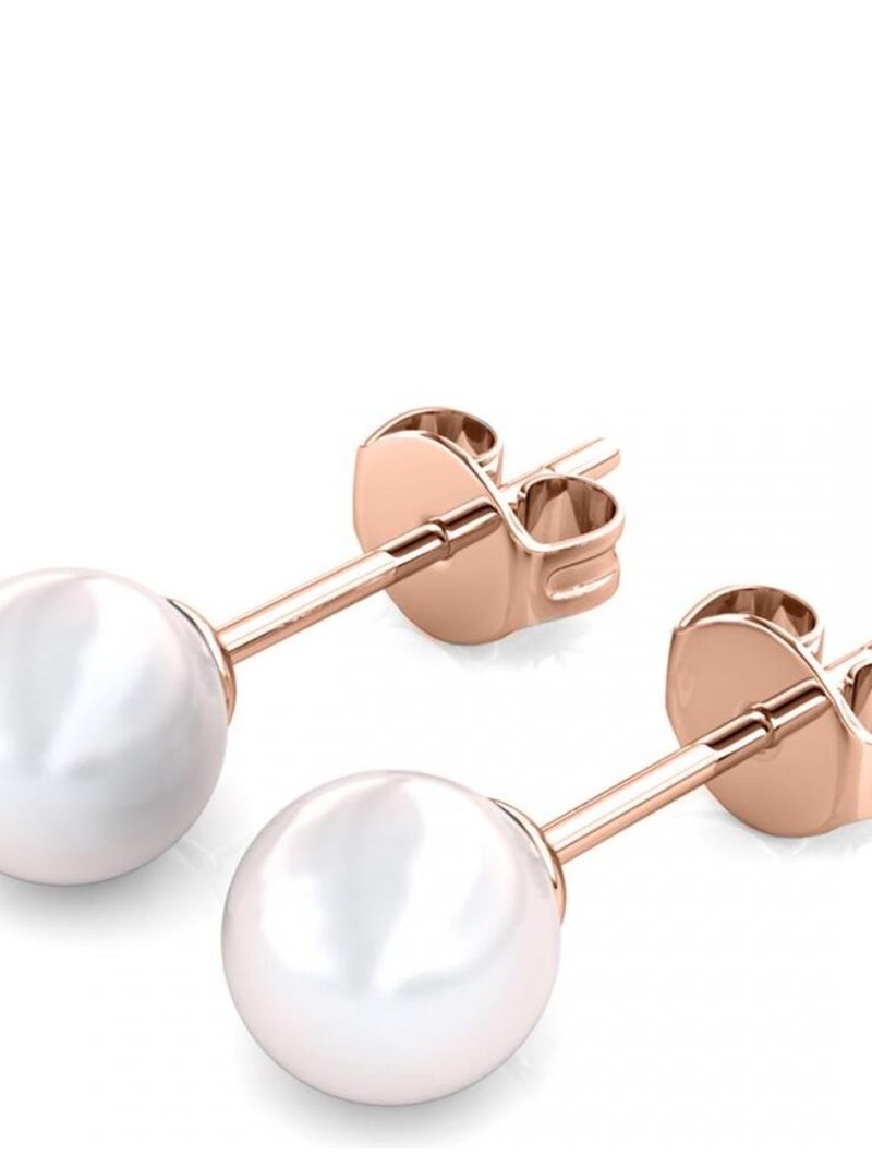 Trois paires de Boucles d'oreilles Perles avec chaussette du Père Noël - Or Rosé et cristal Or rose - Kiabi