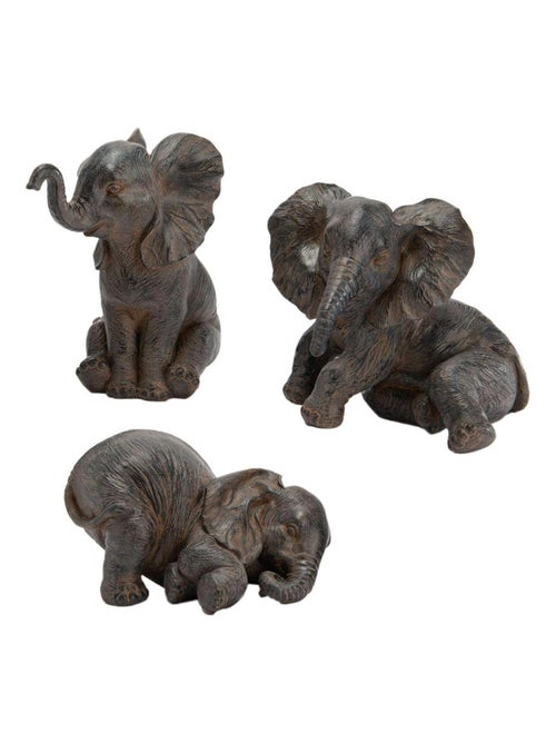 Trois Statuettes de décoration Éléphant - Kiabi