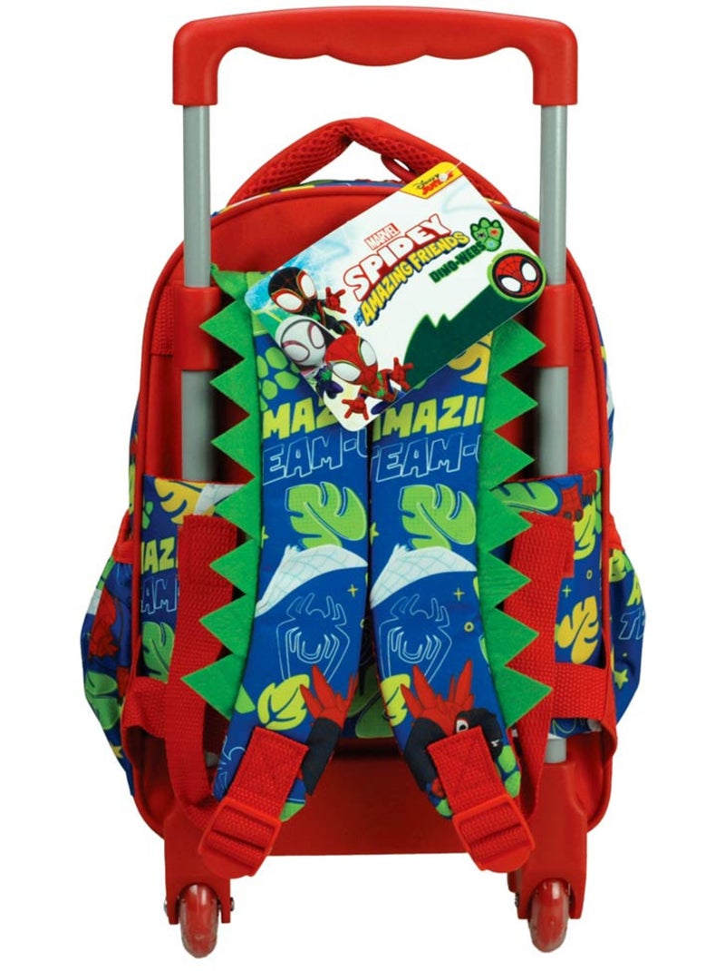 Trolley sac à dos maternelle Dino-Webs avec poignée télescopique Spidey Bleu Rouge Bleu - Kiabi