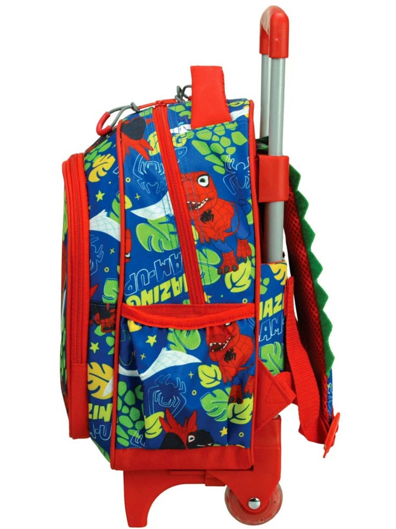 Trolley sac à dos maternelle Dino-Webs avec poignée télescopique Spidey Bleu Rouge Bleu - Kiabi