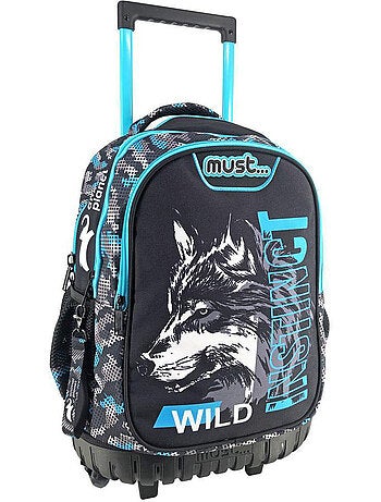 Trolley Scolaire base plastique moulée Loup Animal Planet 45 CM