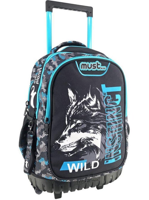 Trolley Scolaire base plastique moulée Loup Animal Planet 45 CM - Kiabi