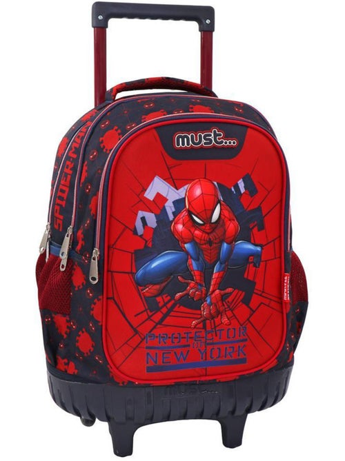 Trolley scolaire Spiderman 3 compartiments avec base plastique rigide 45 CM - Kiabi