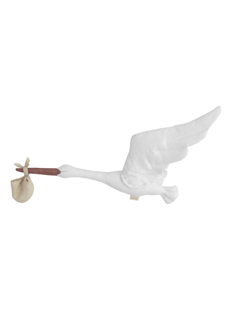 Trophée mural Cigogne en lin blanc – décoration chambre bébé enfant SEVIRA KIDS Blanc - Kiabi