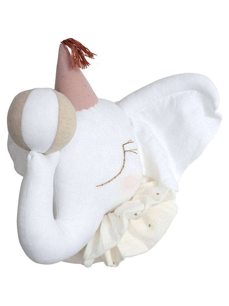 Trophée mural Éléphant en lin – décoration chambre bébé enfant SEVIRA KIDS Blanc - Kiabi
