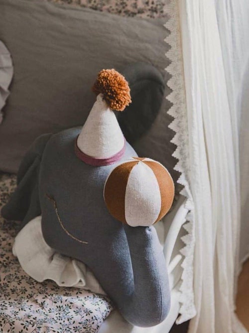 Trophée mural Éléphant gris en lin – décoration chambre bébé enfant SEVIRA KIDS - Kiabi