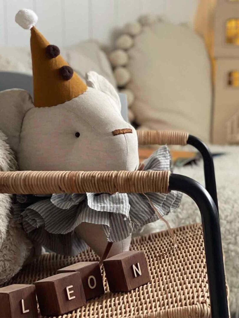 Trophée Mural Ours Alexia En Lin – Décoration Chambre Bébé Enfant SEVIRA KIDS - Beige - Enfant