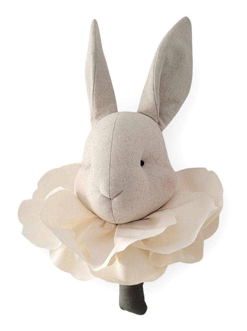 Trophée mural Lapin Flora en lin – décoration chambre bébé enfant SEVIRA KIDS Ecru - Kiabi
