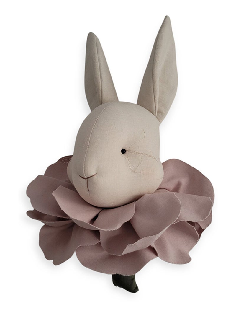 Trophée mural Lapin Flora en lin – décoration chambre bébé enfant SEVIRA KIDS Rose - Kiabi