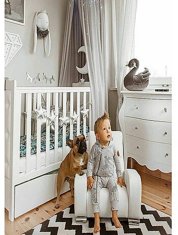 Trophée mural lapin prince en velours – décoration chambre bébé enfant SEVIRA KIDS