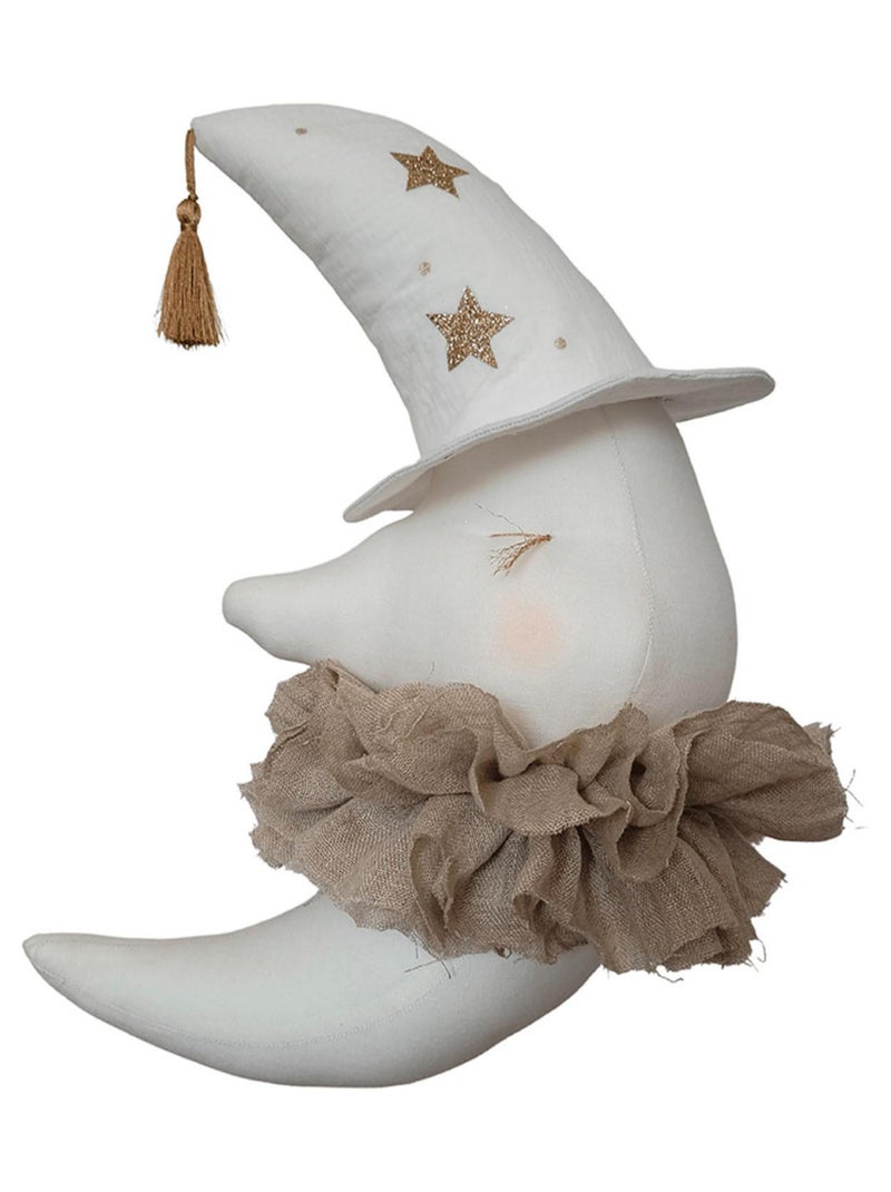 Trophée mural lune en lin – décoration chambre bébé enfant SEVIRA KIDS Blanc - Kiabi