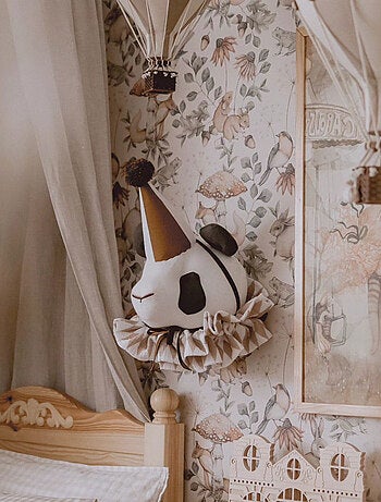 Trophée mural Panda en lin – décoration chambre bébé enfant SEVIRA KIDS