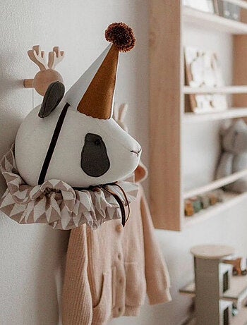 Trophée mural Panda en lin – décoration chambre bébé enfant SEVIRA KIDS
