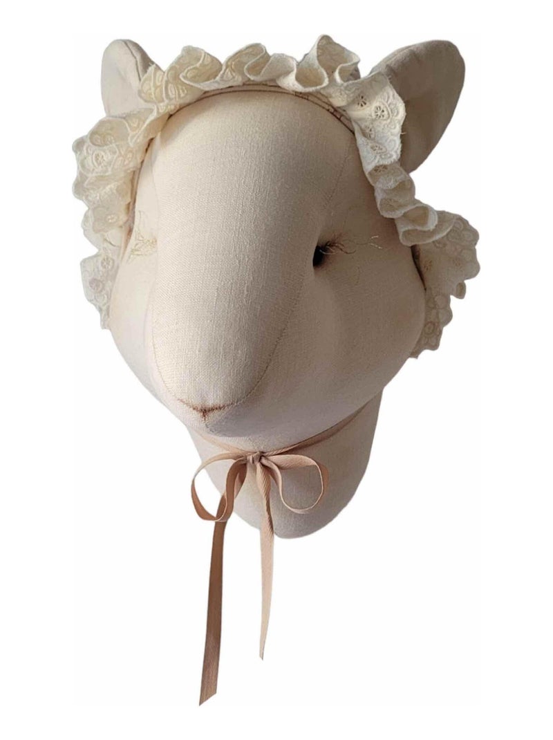 Trophée mural Souris Edvina en lin – décoration chambre bébé enfant SEVIRA KIDS Beige - Kiabi