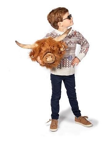 Trophée peluche vache des highlands ecossaise nicolas