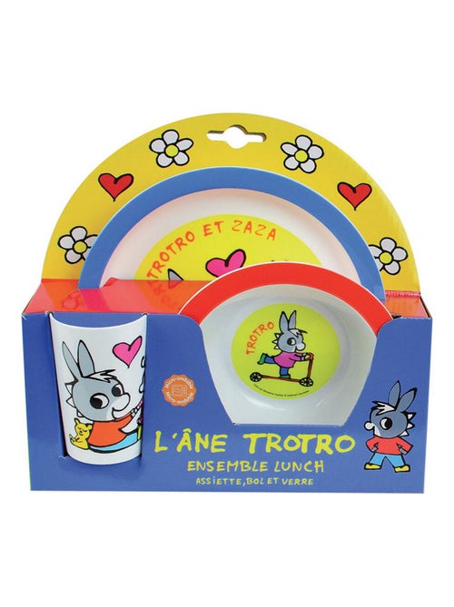 Trotro ensemble repas incluant 1 verre 220 ml, 1 assiette et 1 bol micro-ondables pour enfant - Kiabi