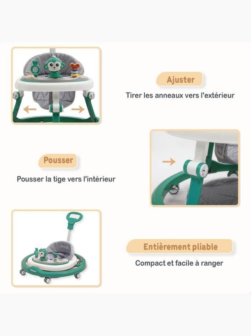 Trotteur bébé - babywalker 3-en-1 évolutif avec set de jeux - twinky Bleu azur - Kiabi