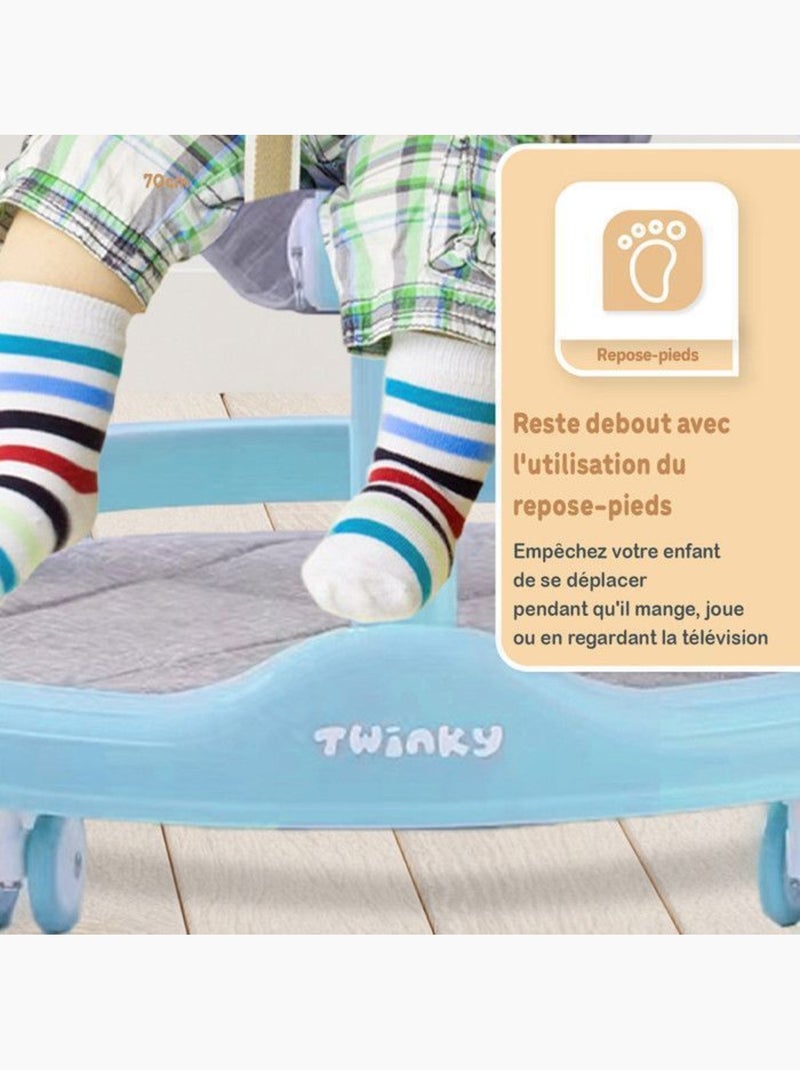 Trotteur bébé - babywalker 3-en-1 évolutif avec set de jeux - twinky Bleu - Kiabi