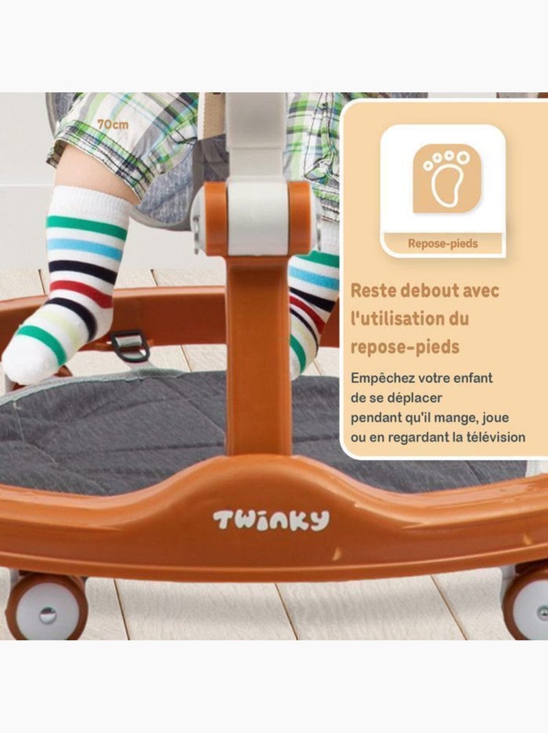 Trotteur bébé - babywalker 3-en-1 évolutif avec set de jeux - twinky Marron - Kiabi
