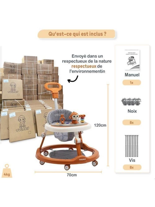 Trotteur bébé - babywalker 3-en-1 évolutif avec set de jeux - twinky - Kiabi Trotteur bébé - babywalker 3-en-1 évolutif avec set de jeux - twinky - Kiabi