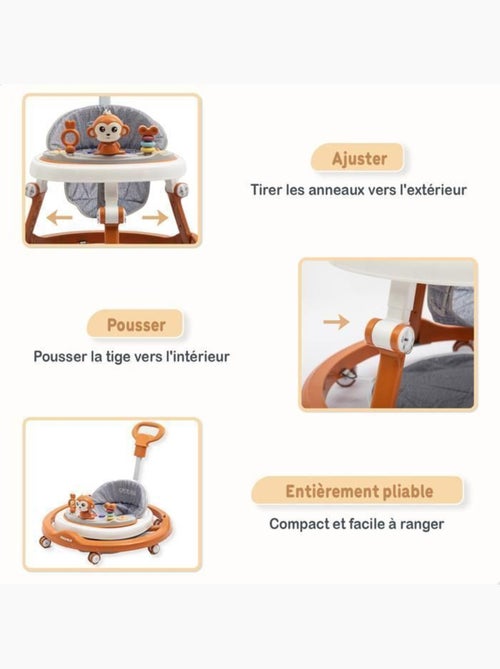 Trotteur bébé - babywalker 3-en-1 évolutif avec set de jeux - twinky - Kiabi Trotteur bébé - babywalker 3-en-1 évolutif avec set de jeux - twinky - Kiabi