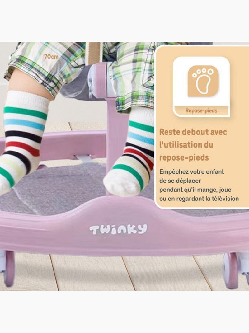 Trotteur bébé - babywalker 3-en-1 évolutif avec set de jeux - twinky Rose - Kiabi
