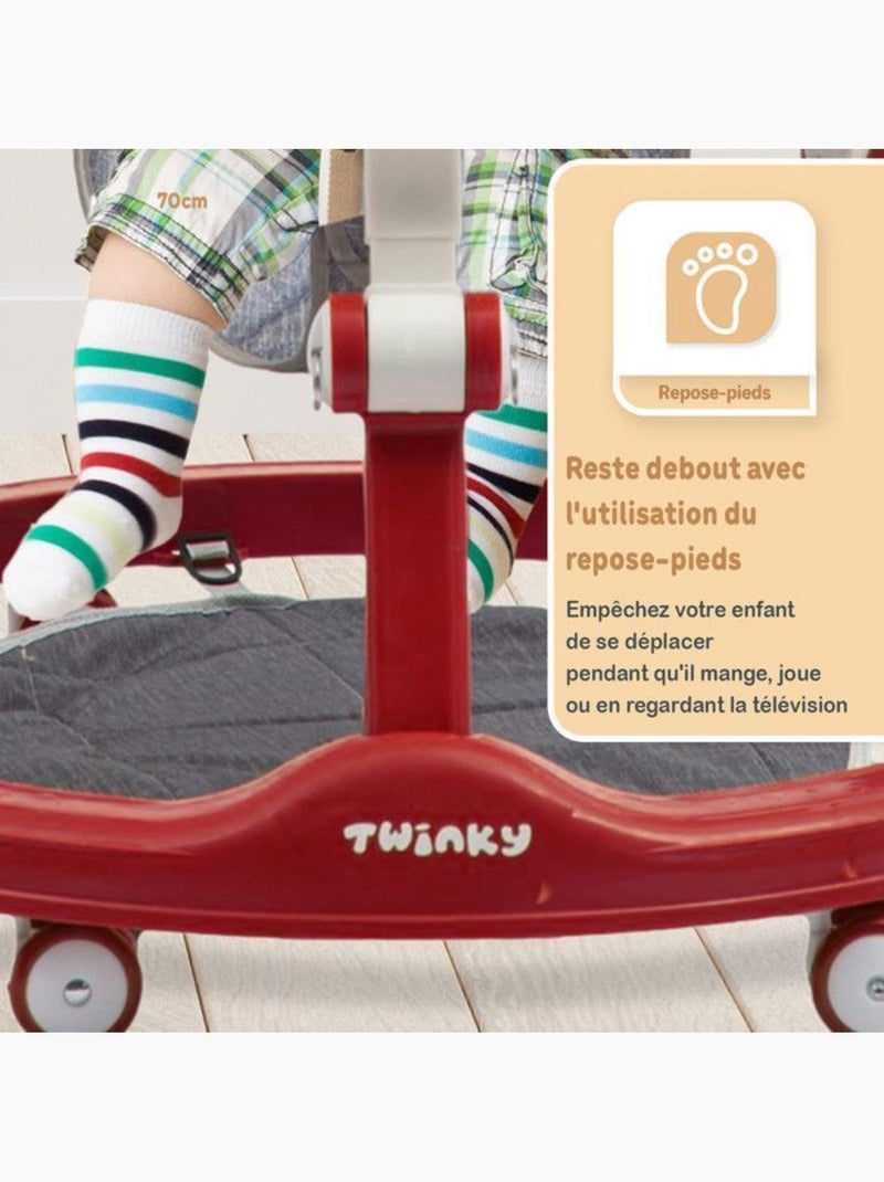 Trotteur bébé - babywalker 3-en-1 évolutif avec set de jeux - twinky Rouge - Kiabi