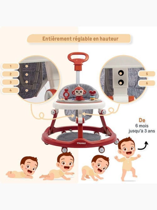 Trotteur bébé - babywalker 3-en-1 évolutif avec set de jeux - twinky - Kiabi Trotteur bébé - babywalker 3-en-1 évolutif avec set de jeux - twinky - Kiabi