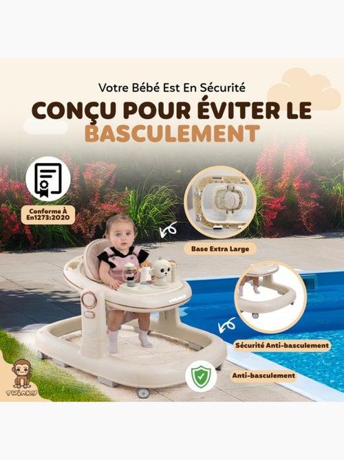 Trotteur bébé - babywalker go 3-en-1 pliable anti-basculement - twinky - Kiabi Trotteur bébé - babywalker go 3-en-1 pliable anti-basculement - twinky - Kiabi