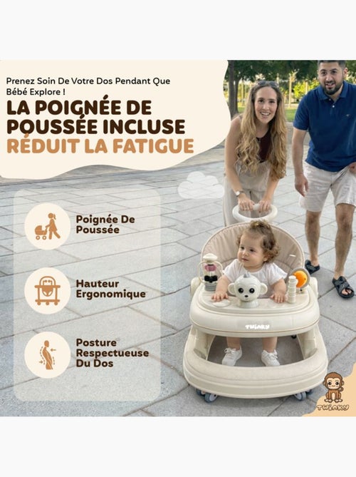Trotteur bébé - babywalker go 3-en-1 pliable anti-basculement - twinky - Kiabi Trotteur bébé - babywalker go 3-en-1 pliable anti-basculement - twinky - Kiabi
