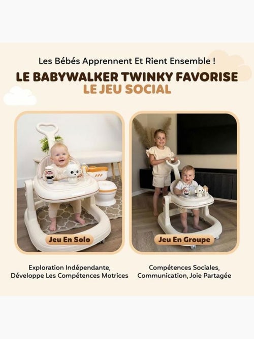 Trotteur bébé - babywalker go 3-en-1 pliable anti-basculement - twinky - Kiabi Trotteur bébé - babywalker go 3-en-1 pliable anti-basculement - twinky - Kiabi