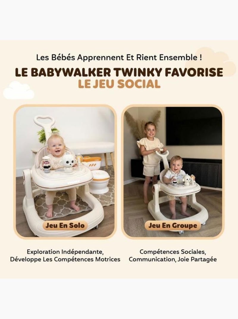 Trotteur bébé - babywalker go 3-en-1 pliable anti-basculement - twinky Beige - Kiabi