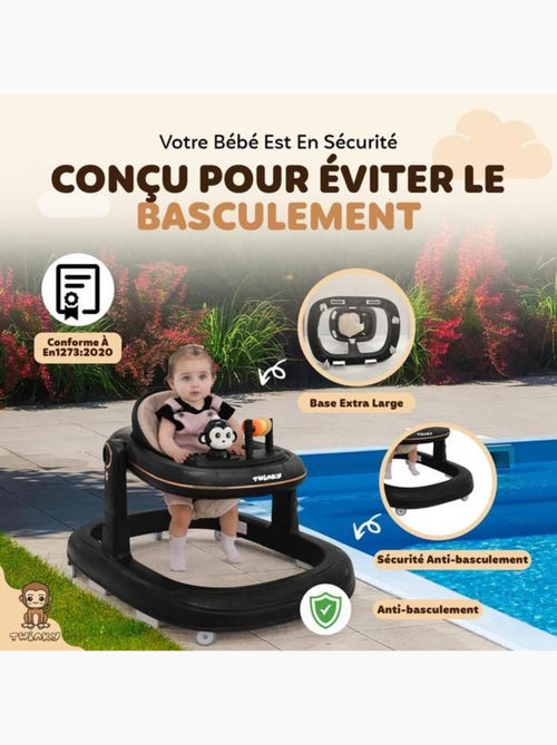 Trotteur bébé - babywalker go 3-en-1 pliable anti-basculement - twinky - Kiabi Trotteur bébé - babywalker go 3-en-1 pliable anti-basculement - twinky - Kiabi