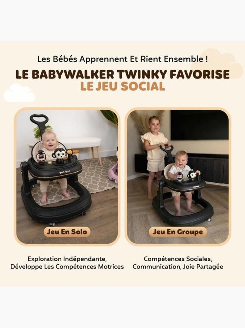 Trotteur bébé - babywalker go 3-en-1 pliable anti-basculement - twinky Noir - Kiabi