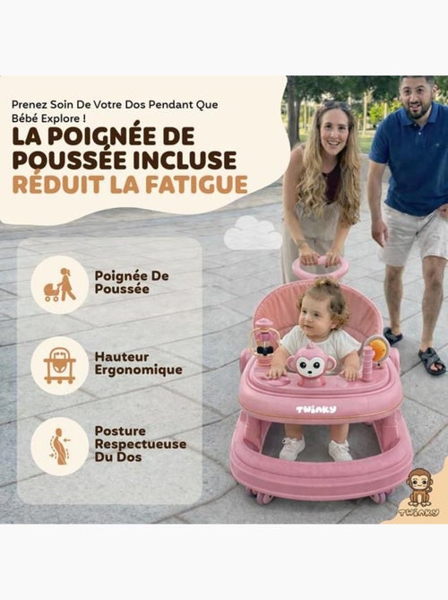 Trotteur bébé - babywalker go 3-en-1 pliable anti-basculement - twinky - Kiabi Trotteur bébé - babywalker go 3-en-1 pliable anti-basculement - twinky - Kiabi