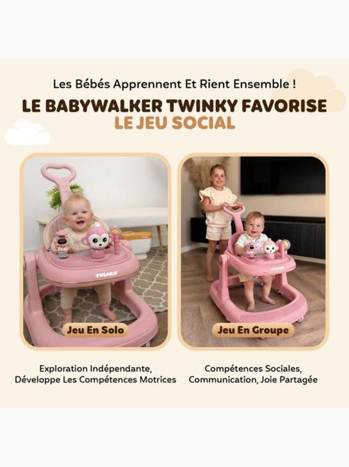 Trotteur bébé - babywalker go 3-en-1 pliable anti-basculement - twinky - Kiabi Trotteur bébé - babywalker go 3-en-1 pliable anti-basculement - twinky - Kiabi