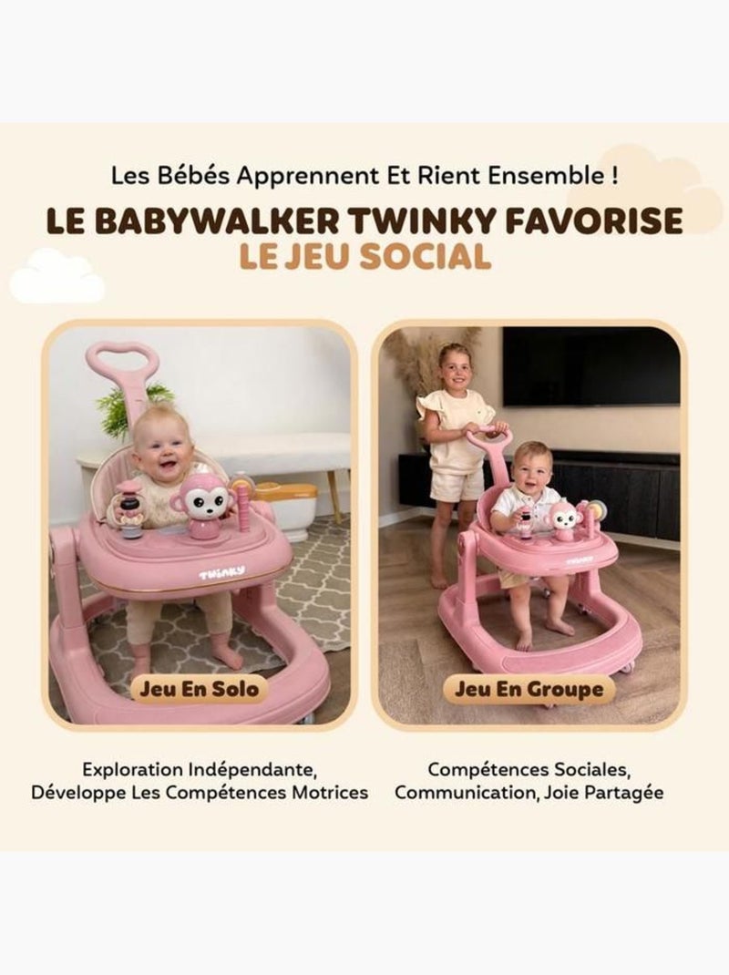 Trotteur bébé - babywalker go 3-en-1 pliable anti-basculement - twinky Rose - Kiabi