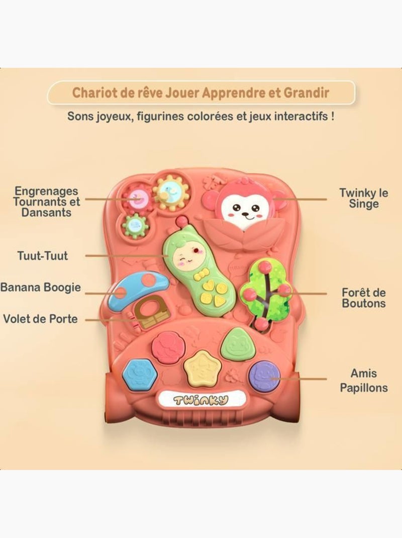 Trotteur bébé - babywalker move avec jeu et téléphone - twinky Rose - Kiabi