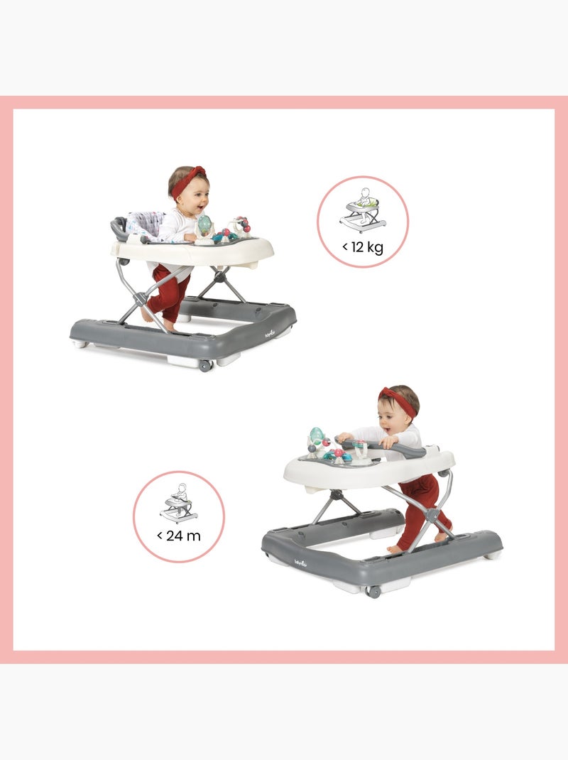 Trotteur bébé 2-en-1 évolutif musical - Réglable et compact, Zinc 'Babymoov' Gris - Kiabi