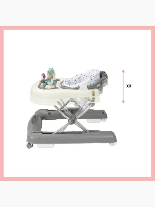 Trotteur bébé 2-en-1 évolutif musical - Réglable et compact, Zinc 'Babymoov' - Kiabi