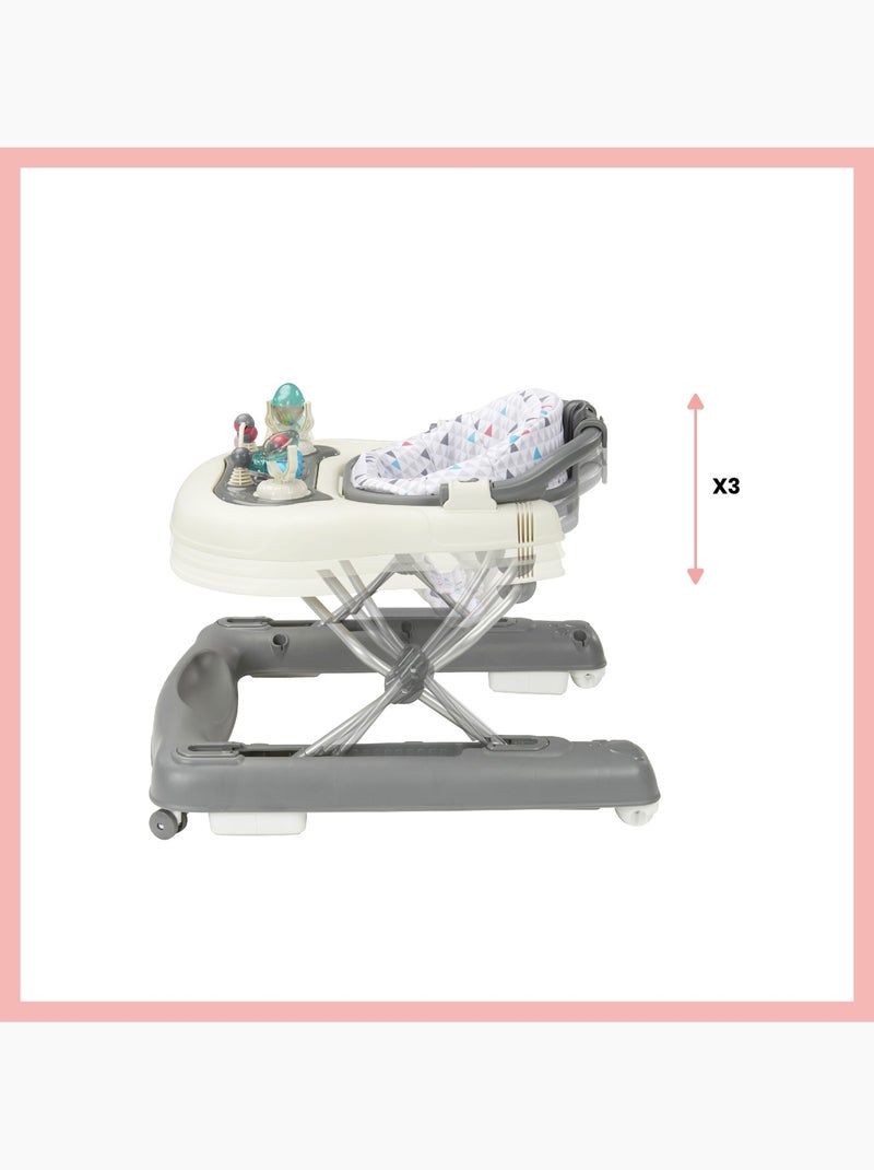Trotteur bébé 2-en-1 évolutif musical - Réglable et compact, Zinc 'Babymoov' Gris - Kiabi
