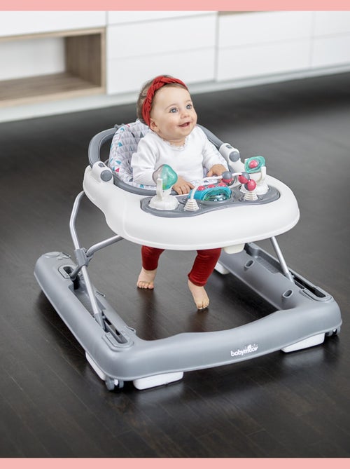 Trotteur bébé 2-en-1 évolutif musical - Réglable et compact, Zinc 'Babymoov' - Kiabi