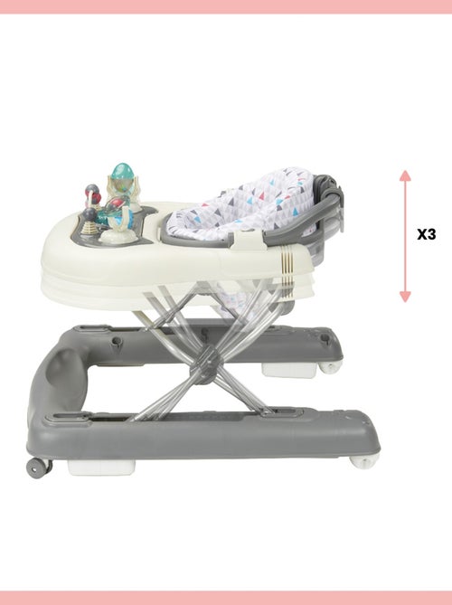 Trotteur bébé 2-en-1 évolutif musical - Réglable et compact, Zinc 'Babymoov' - Kiabi