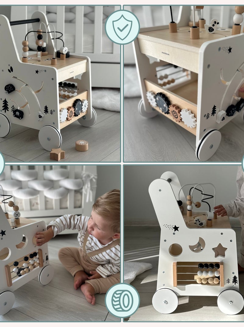 Trotteur Bébé Bois, Table D'activité Poignée Confortable, Roues Antidérapantes N/A - Kiabi