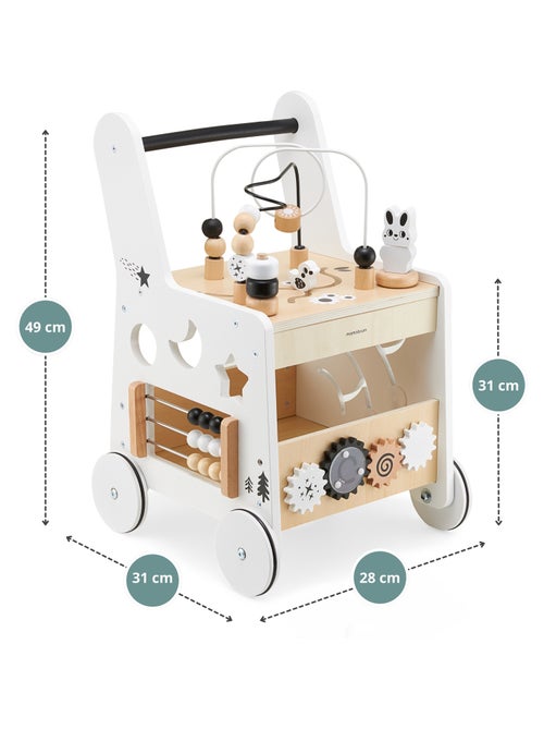 Trotteur Bébé Bois, Table D'activité Poignée Confortable, Roues Antidérapantes - Kiabi