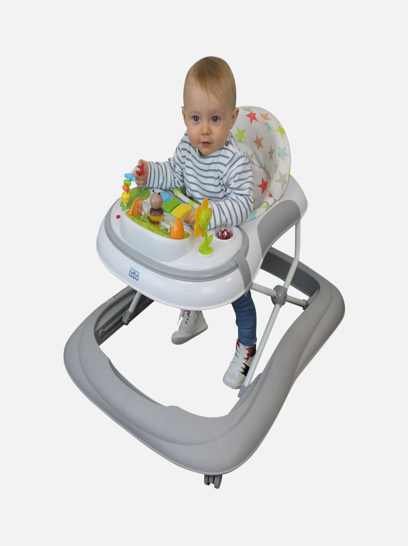 Trotteur bébé évolutif musical pliable réglable en hauteur - Monsieur Bébé Gris - Kiabi