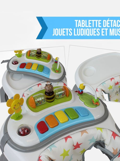 Trotteur bébé évolutif musical pliable réglable en hauteur - Monsieur Bébé - Kiabi